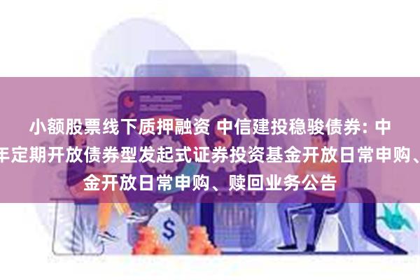 小额股票线下质押融资 中信建投稳骏债券: 中信建投稳骏一年定期开放债券型发起式证券投资基金开放日常申购、赎回业务公告